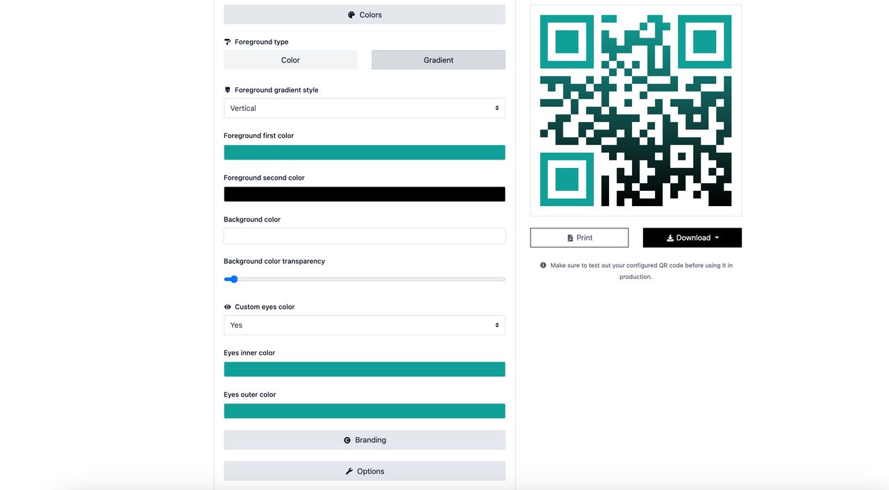 Customizing QR code colors and design in QRCodeDynamic for QR code surveys