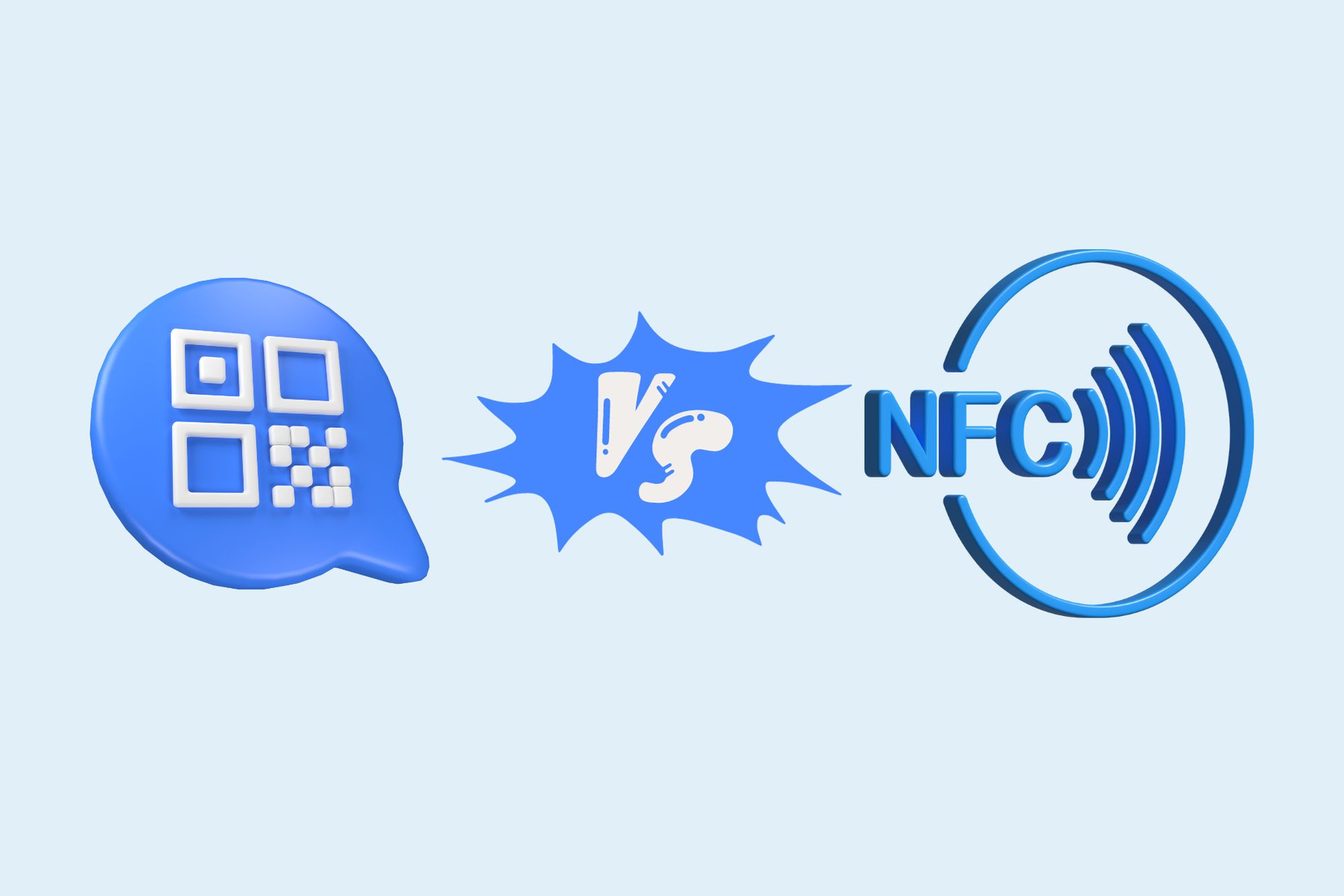 an illustration of QR code vs NFC