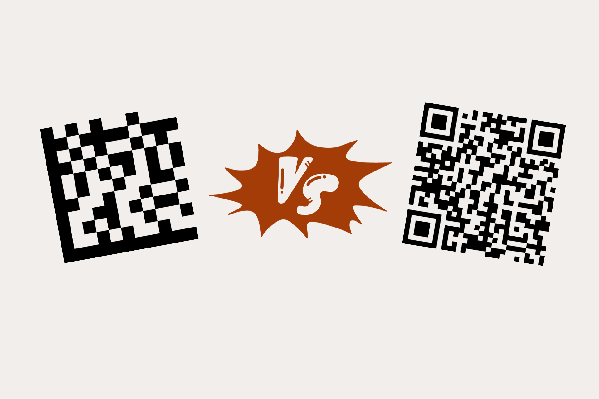 an illustration of data matrix vs QR code
