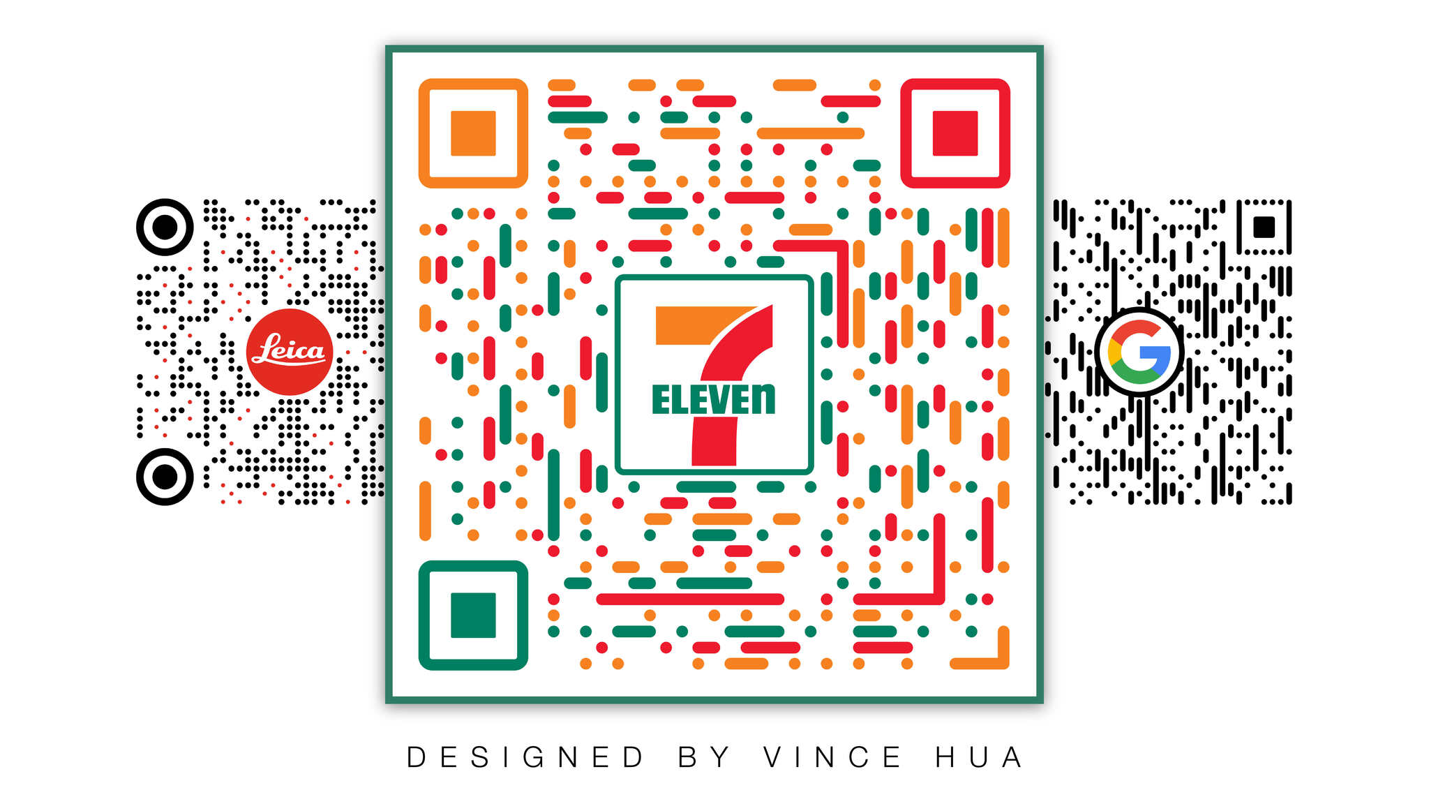 Branded QR code example shown on retail signage with custom colors and logo