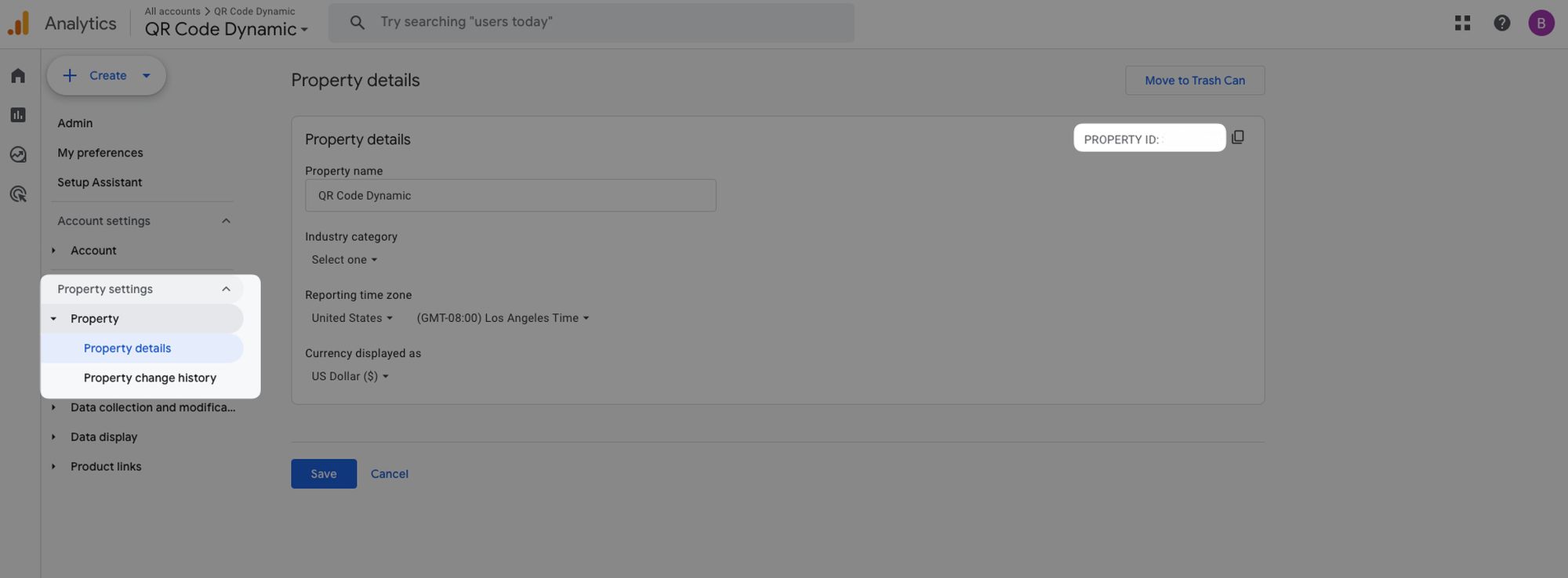 property id in Google Analytics 4