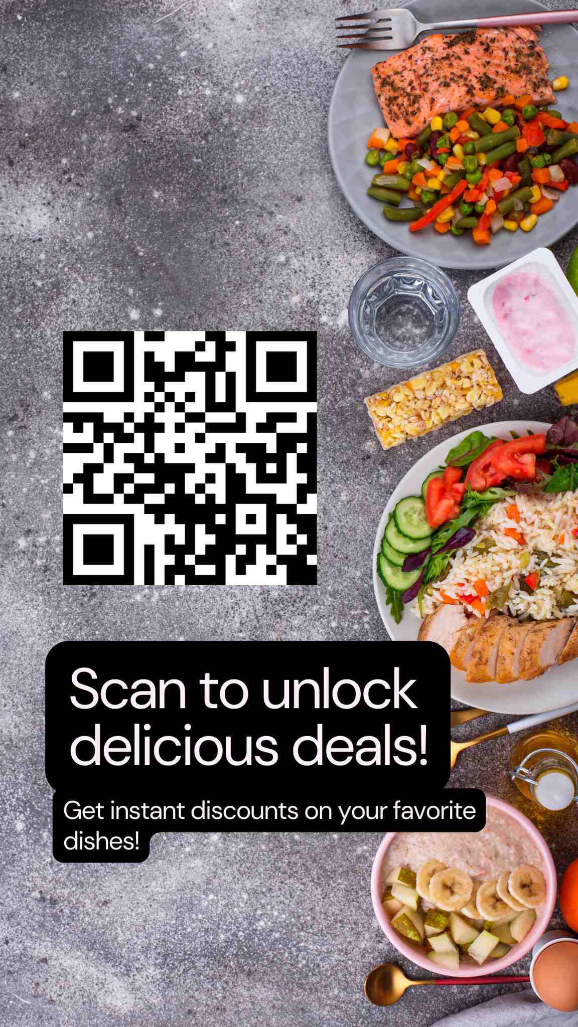 QR code table tent to offer discount