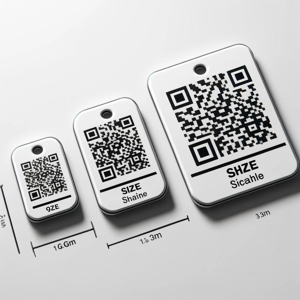 the sizes of QR code badges