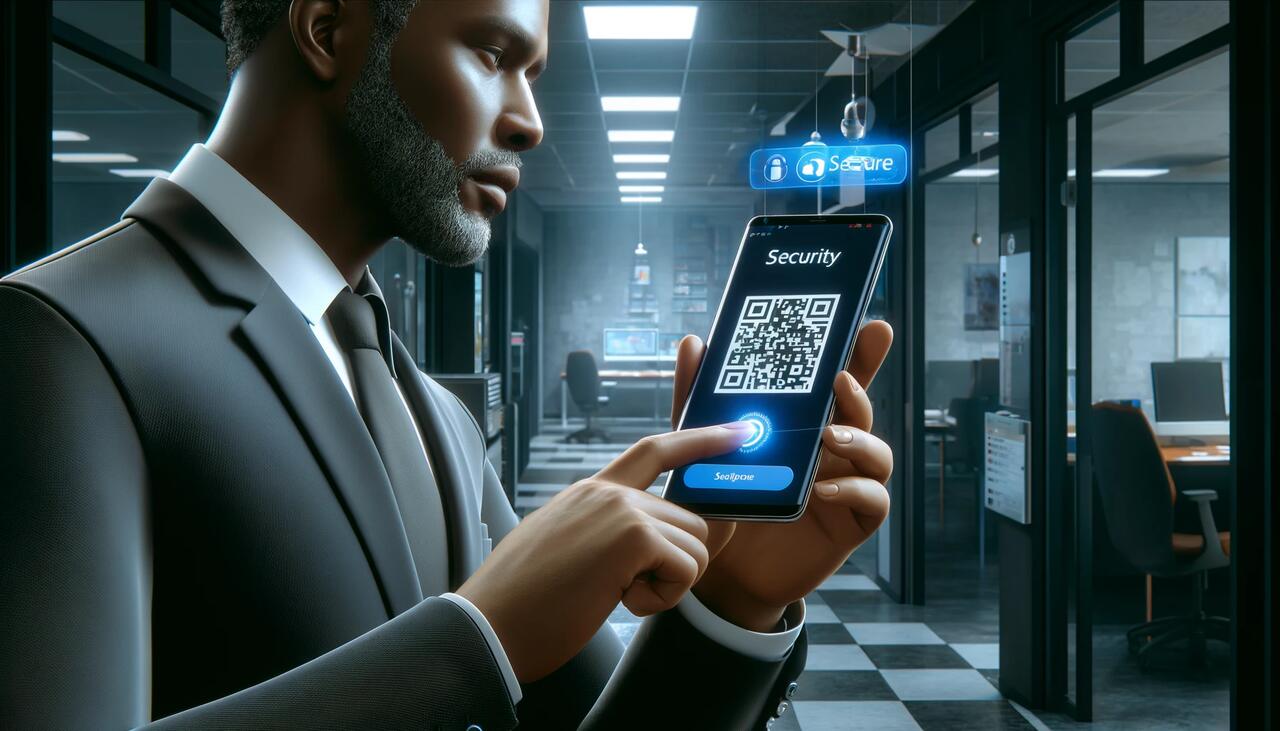 the person scanning QR code and making troubleshooting