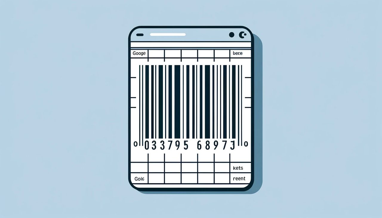 Black and white barcode strip on a blue background showing parallel scannable lines