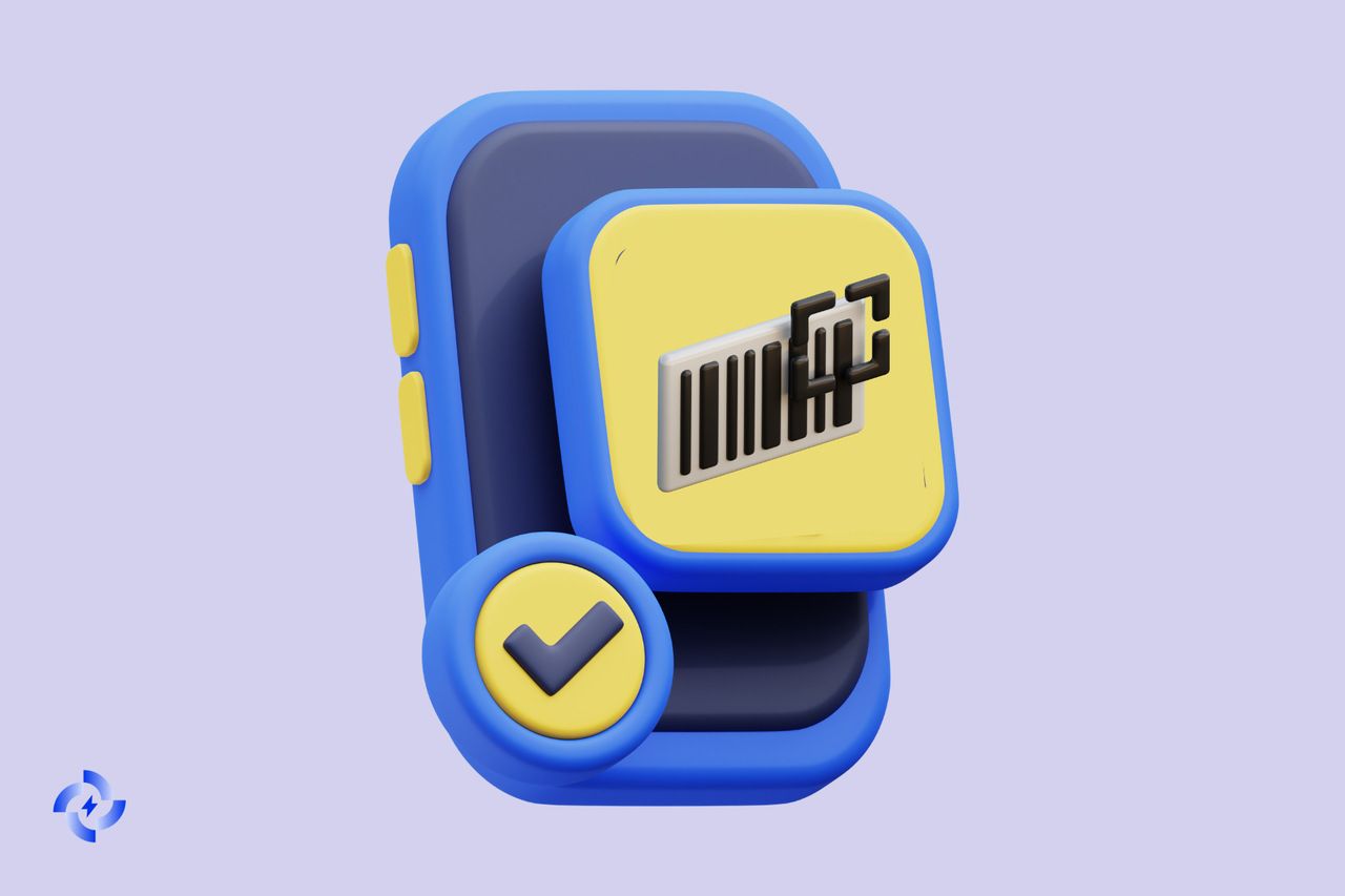 A smartphone scanning a barcode using the built-in camera app
