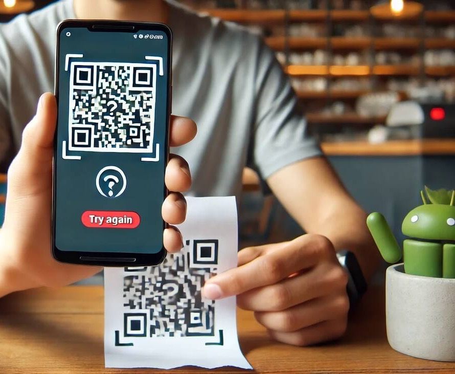 the QR code on a phone giving error to try again
