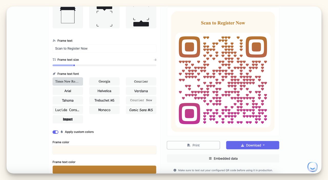 CTA QR Code Example for Events and conferences