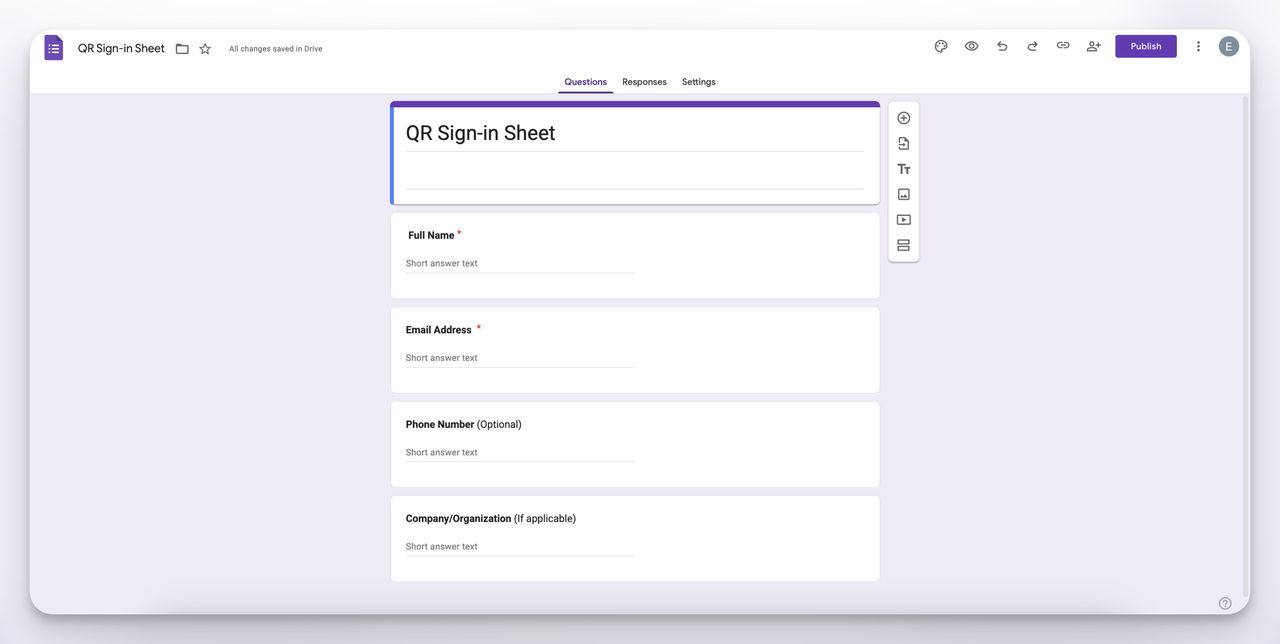 Design Your Sign-In Form in Google Forms