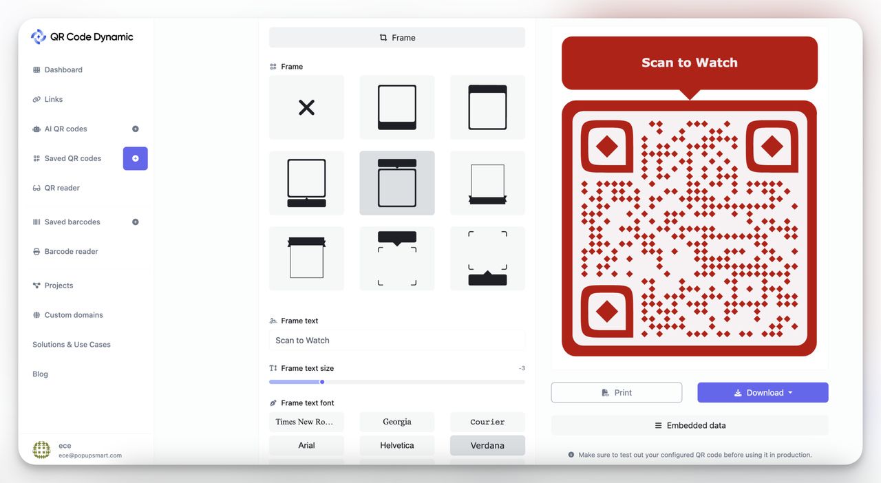 qr code dynamic customization