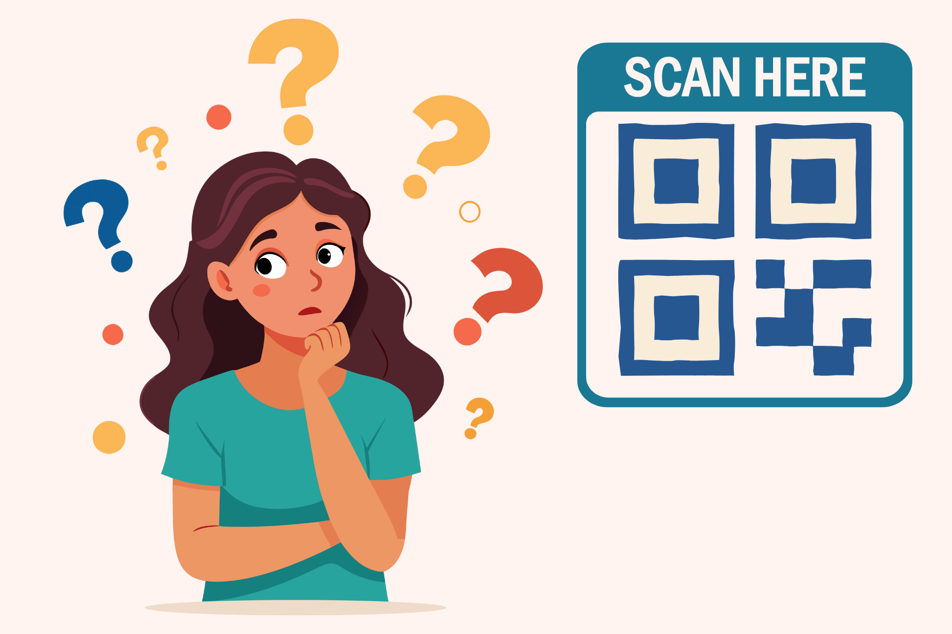 Illustrative cover image showing a person and a QR Code. The title: How to Print a QR Code
