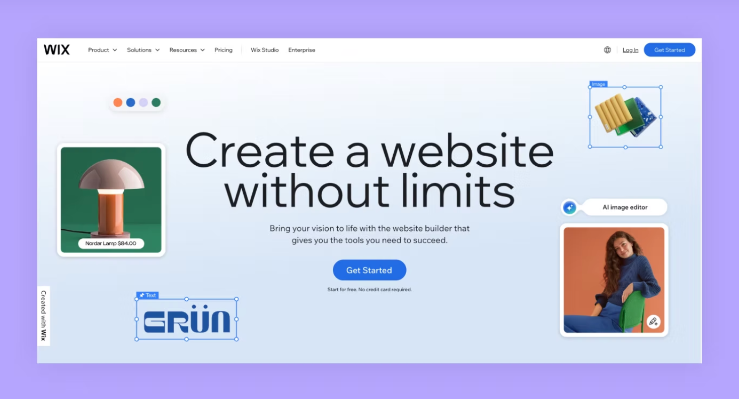 Image showing Wix's website, guiding readers to go to the website