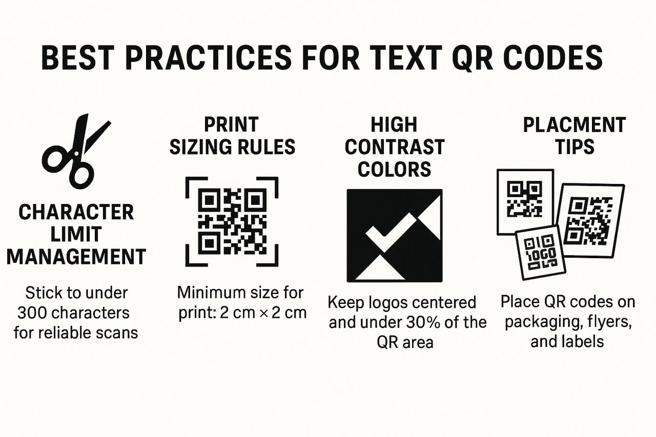 best practices of text qr codes