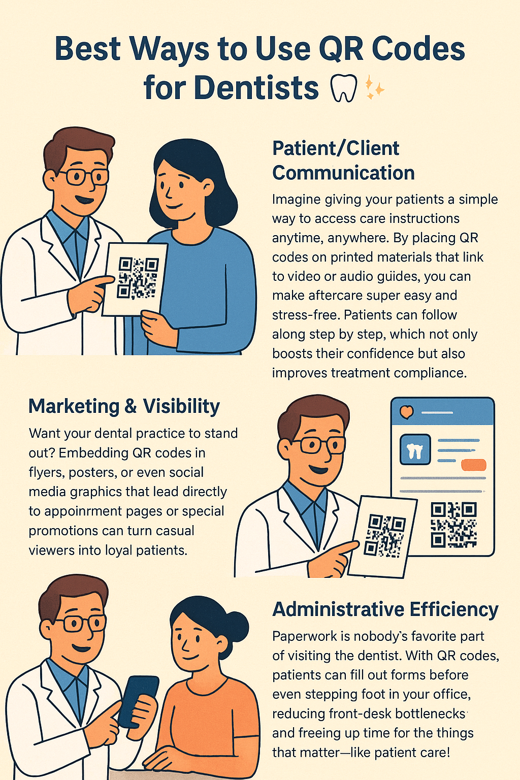 Image for the headline "Best Ways to Use QR Codes for Dentists"