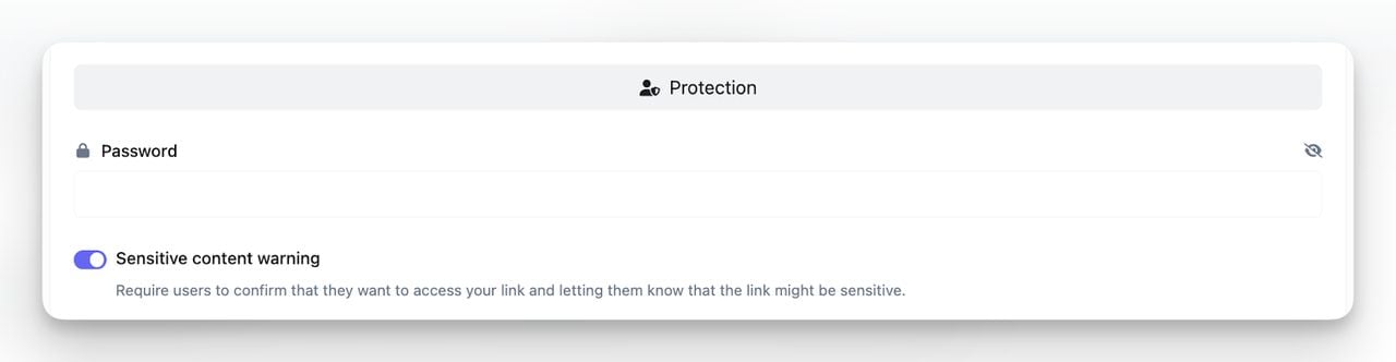Protection settings with password and sensitive content warning for a reddit qr.